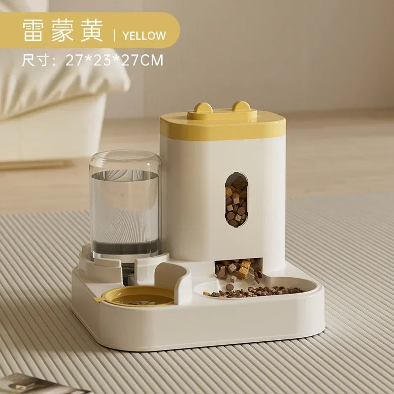 Automatic Pet Feeder With Water Fountain For Dogs And Cats