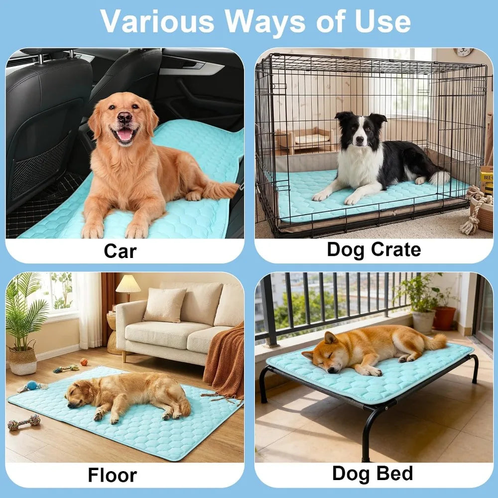 Waterproof Reversible Dog Cooling Mat Ice Silk For Sofa Bed