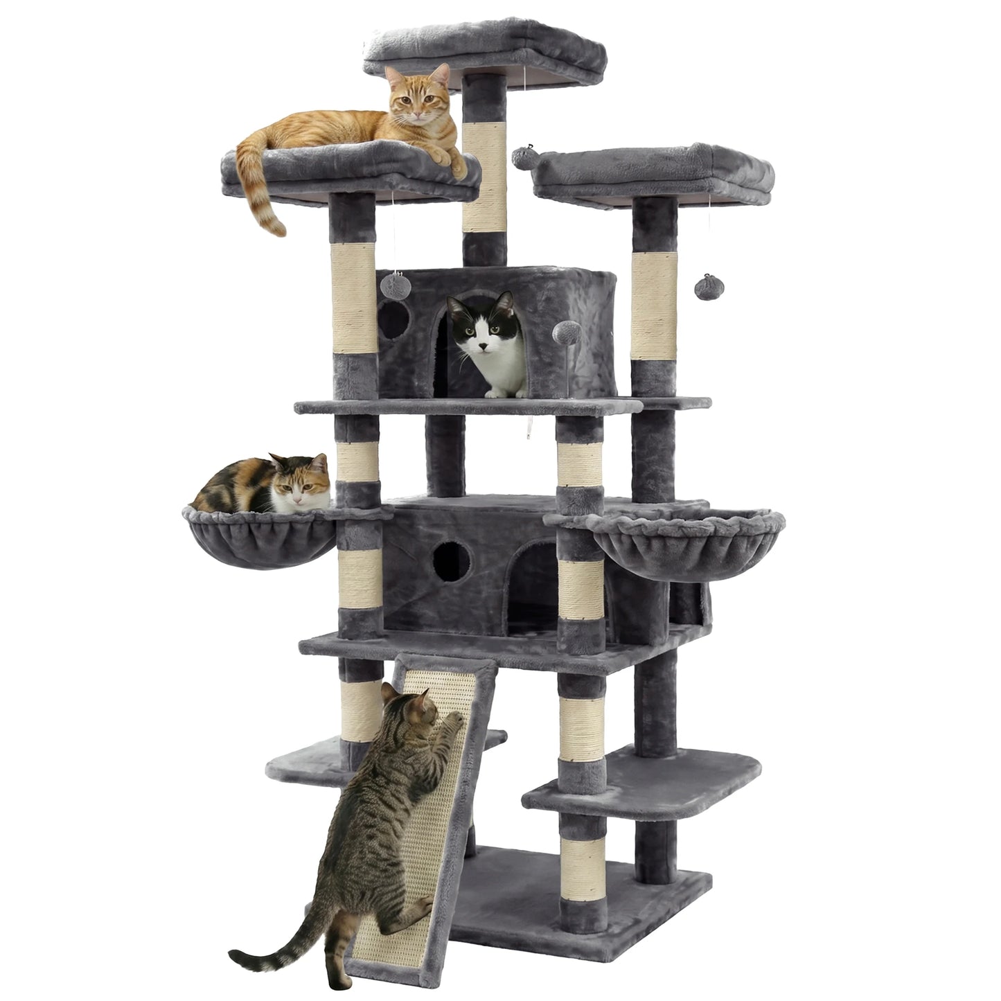 FOOWIN Multi Level Cat Tree Tower With Condos And Perches