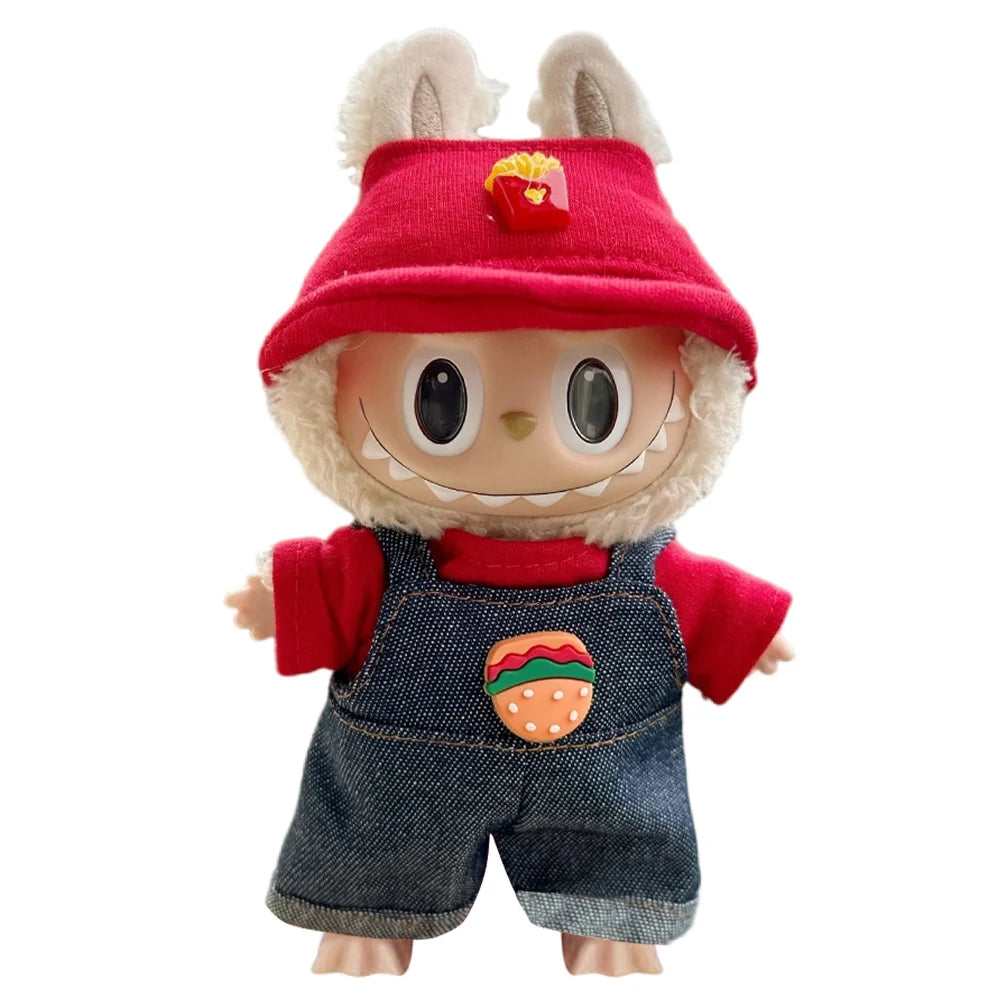 NONECN Labubu Doll Clothes Set Sweater Hat Accessories