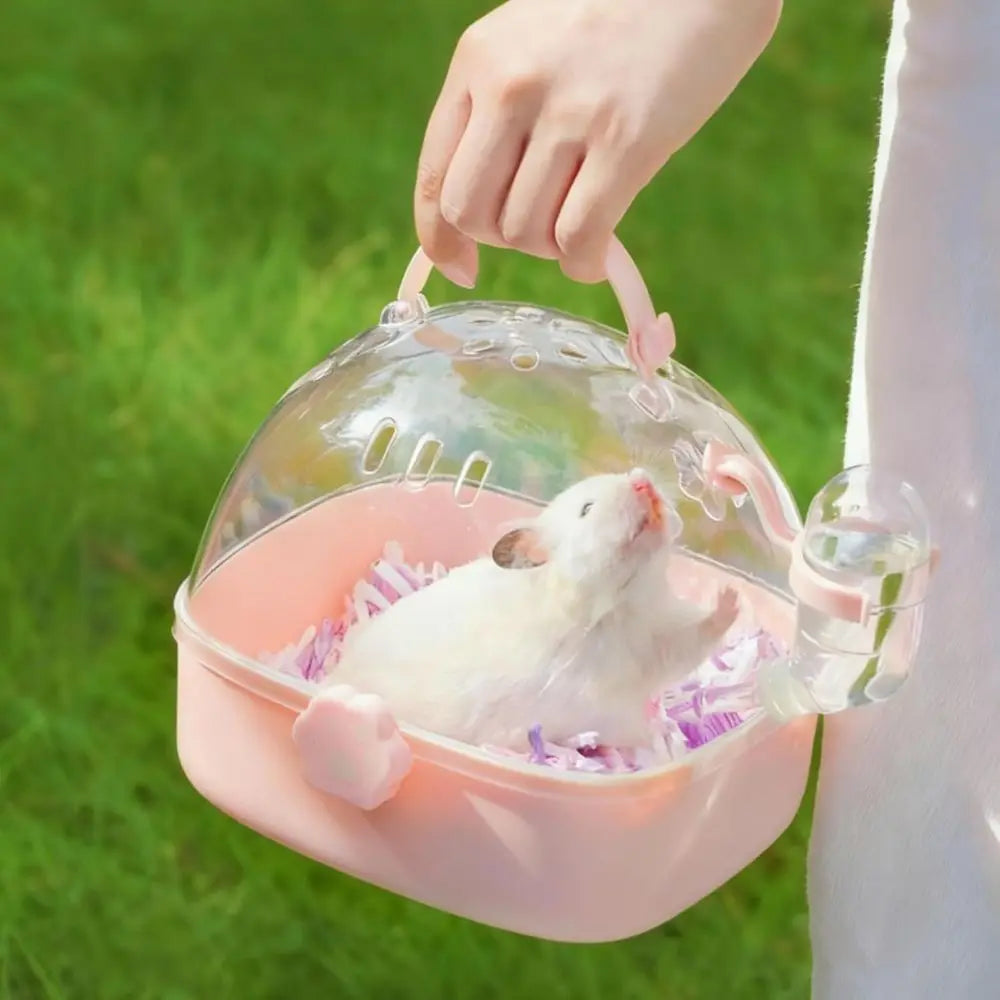 Hamster Carrier Cage Portable Small Animal Carrier With Water Bottle