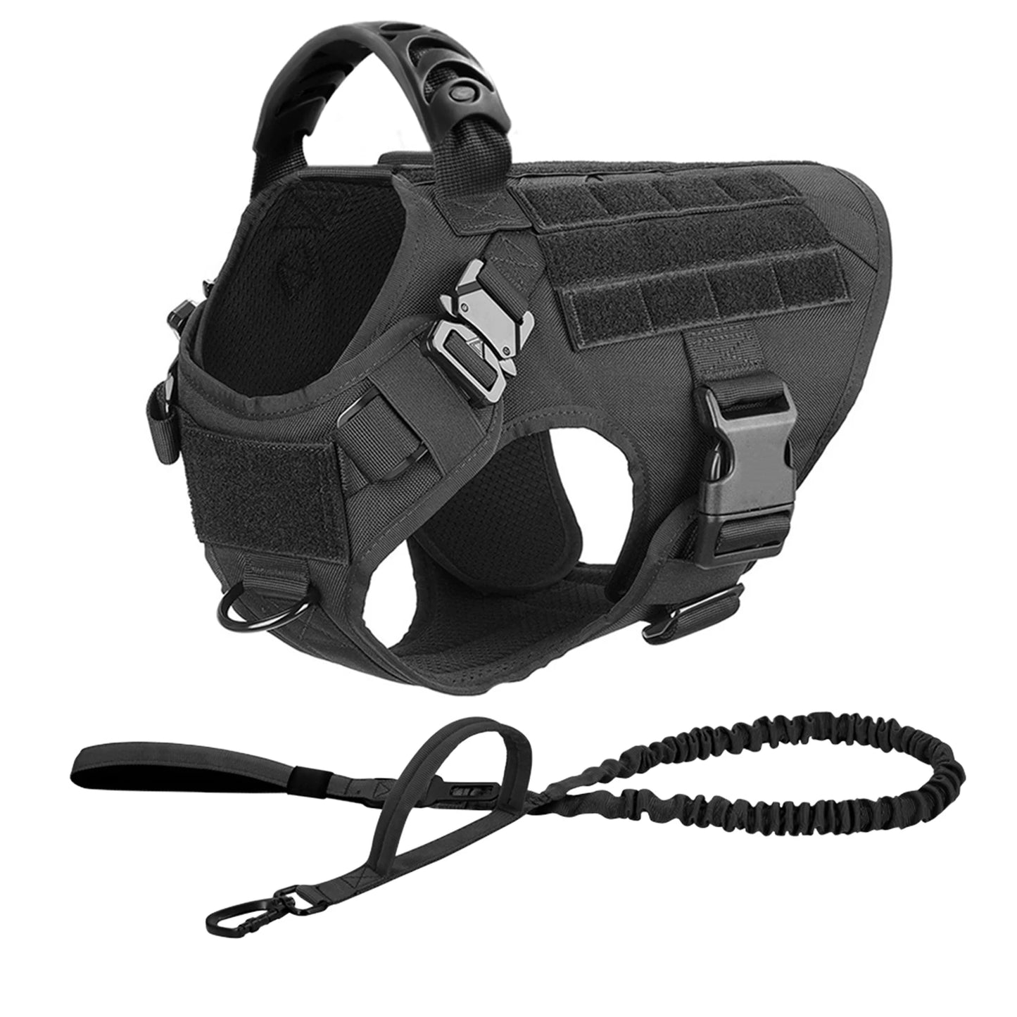 Tactical Dog Harness Leash Set For Large Malinois No Pull
