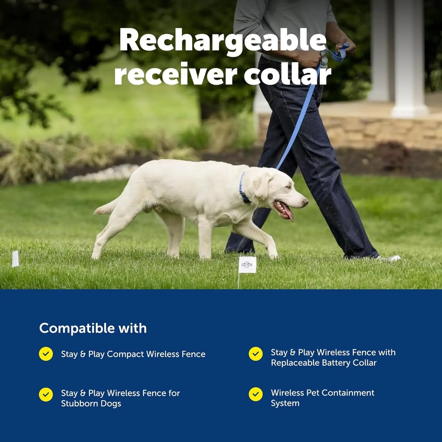 Stay And Play Wireless Pet Fence Receiver Collar For Dogs And Cats Rechargeable