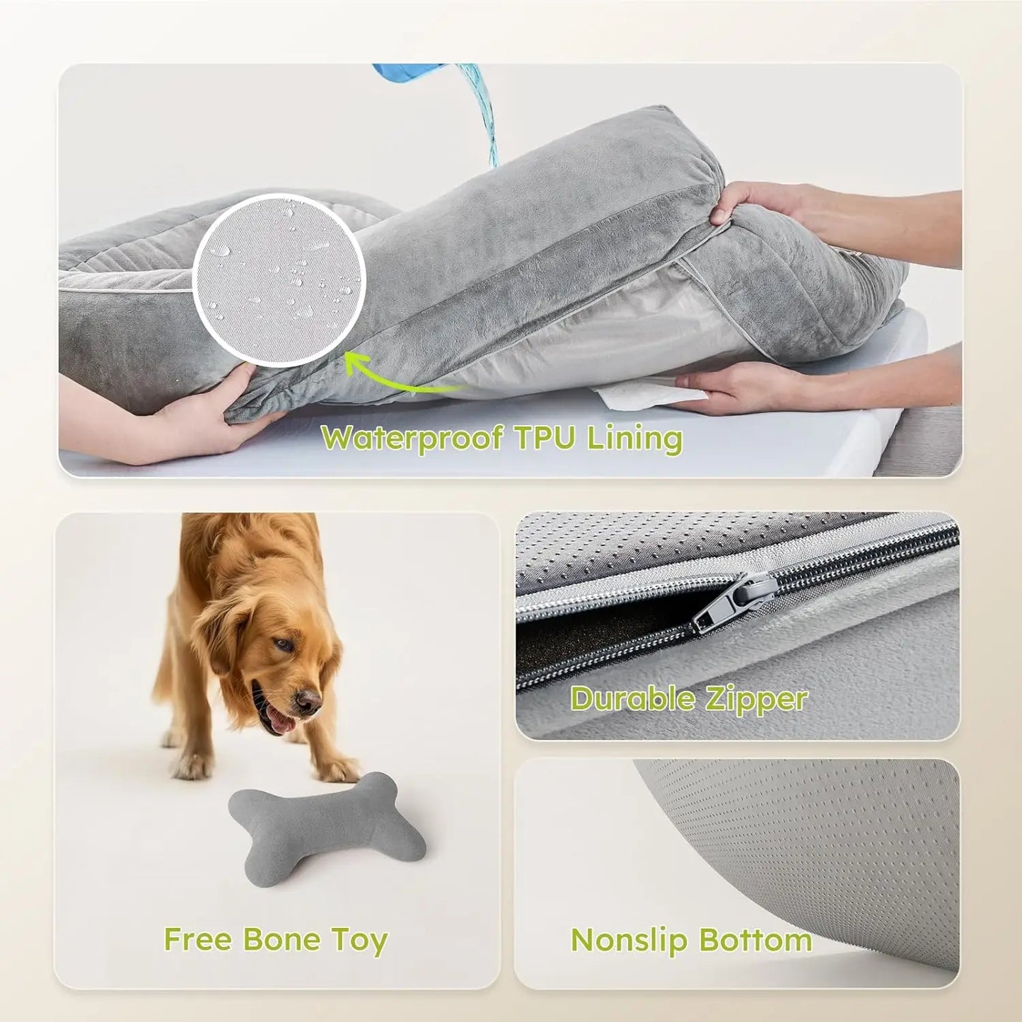 Orthopedic Dog Bed With Cooling Gel Memory Foam And Removable Cover