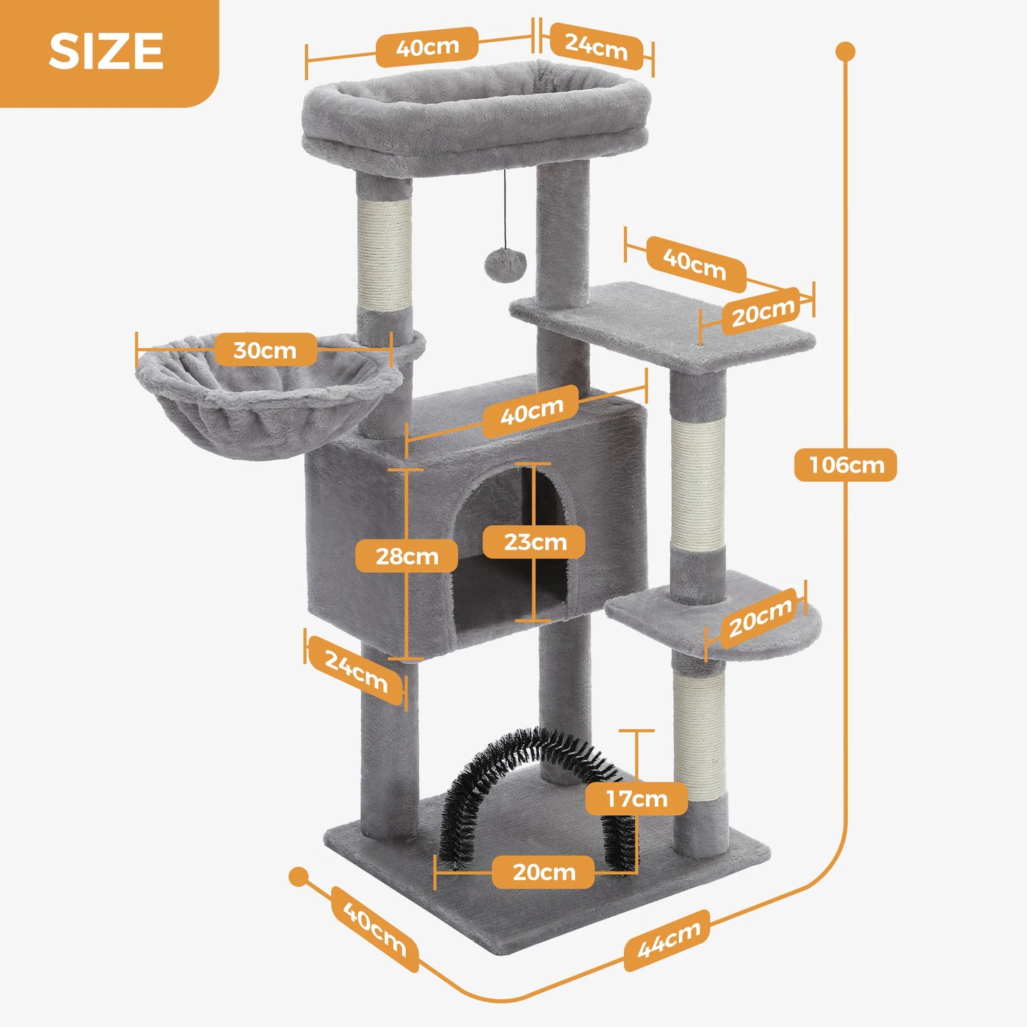 PAWZ Road 5-Tier Cat Tree Tower With Soft Top Perch