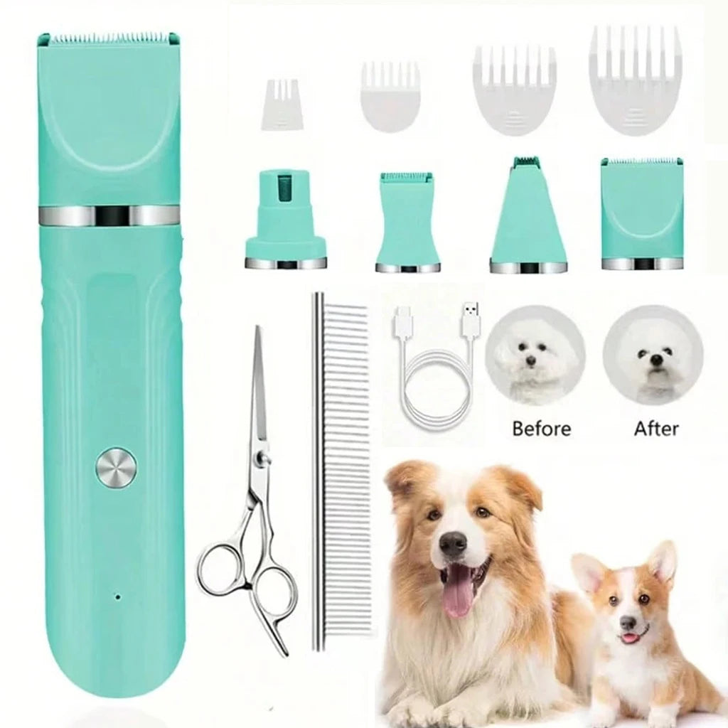 Shuyu 4-In-1 Pet Hair Clipper Cordless Dog Cat Grooming Kit