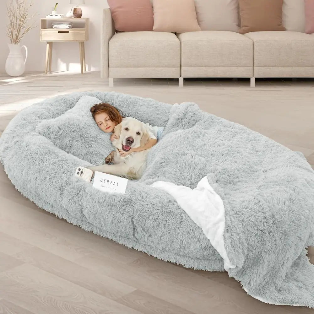 ZHUXIANG Memory Foam Dog Bed With Pillow And Strap