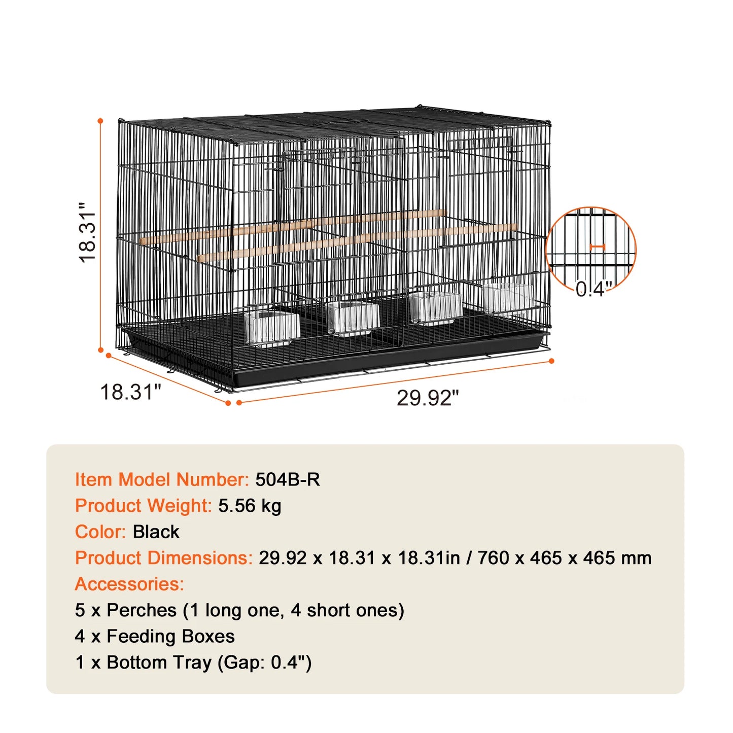 SucceBuy Flight Bird Cage With Divider Stackable Travel Cage