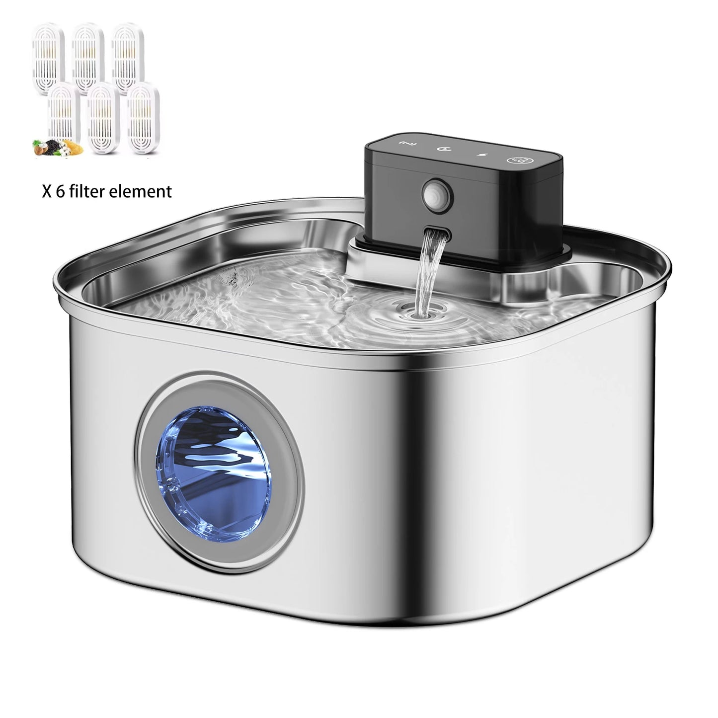 Weomg Rechargeable Stainless Steel Wireless Pet Water Fountain With Battery
