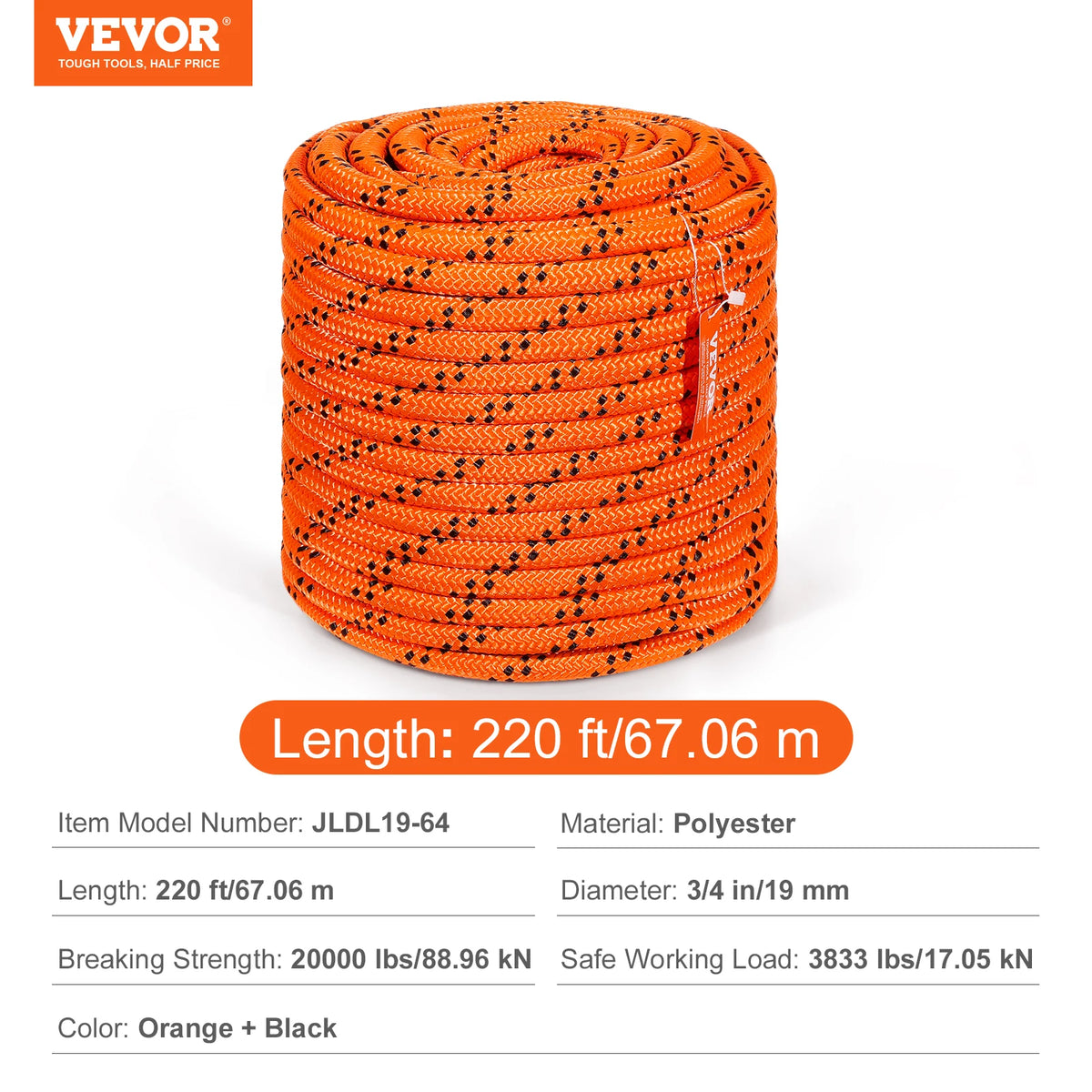 SucceBuy 48 Strand Polyester Utility Rope for Camping and Rescue