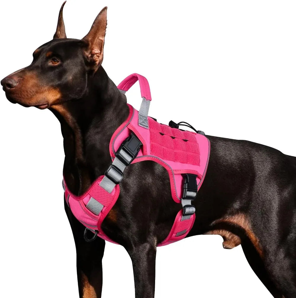 Tactical Dog Harness Reflective K9 Vest Heavy Duty No Pull With Handle Walking