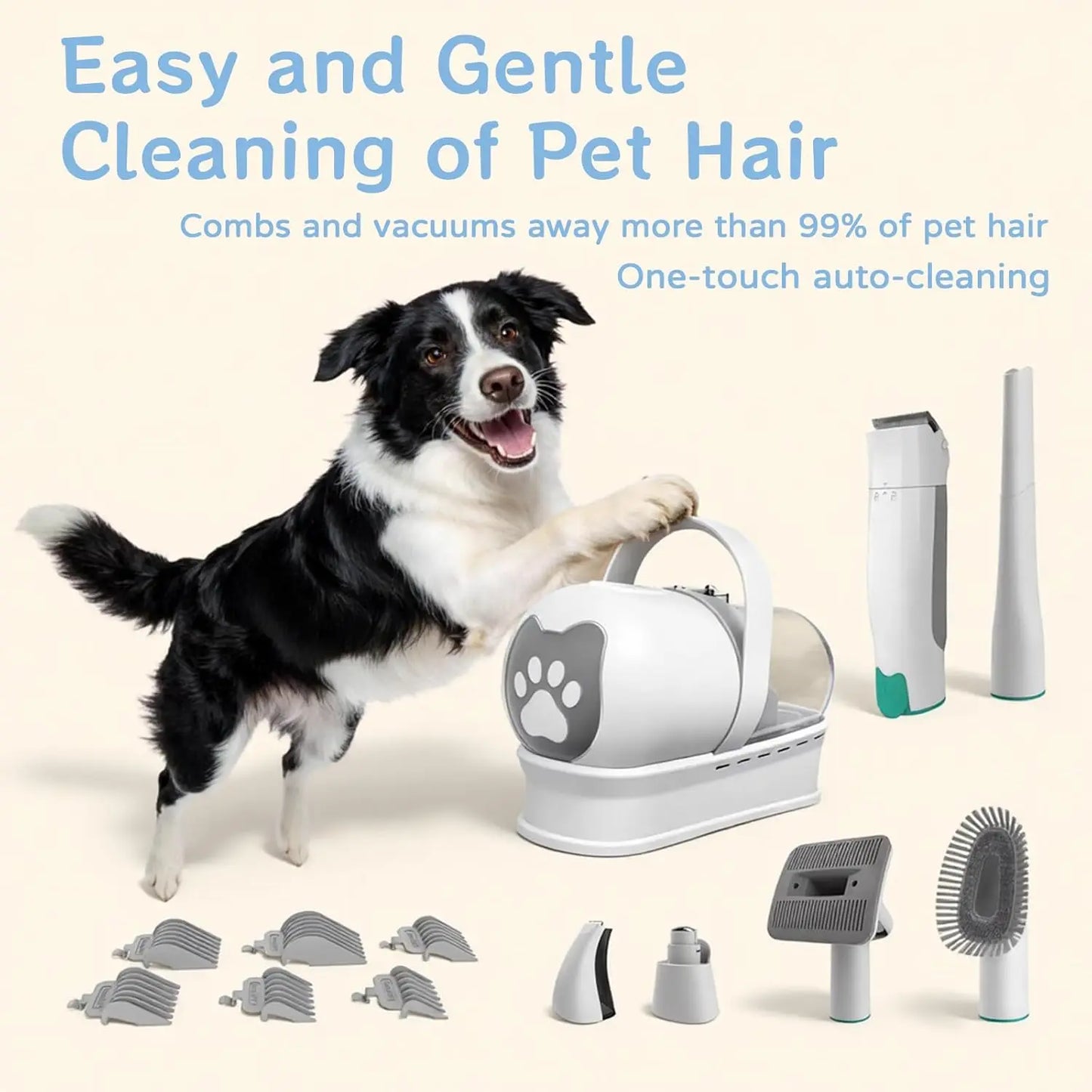 Dog Grooming Vacuum Kit 7 In 1 For Shedding With Deshedding Mitts