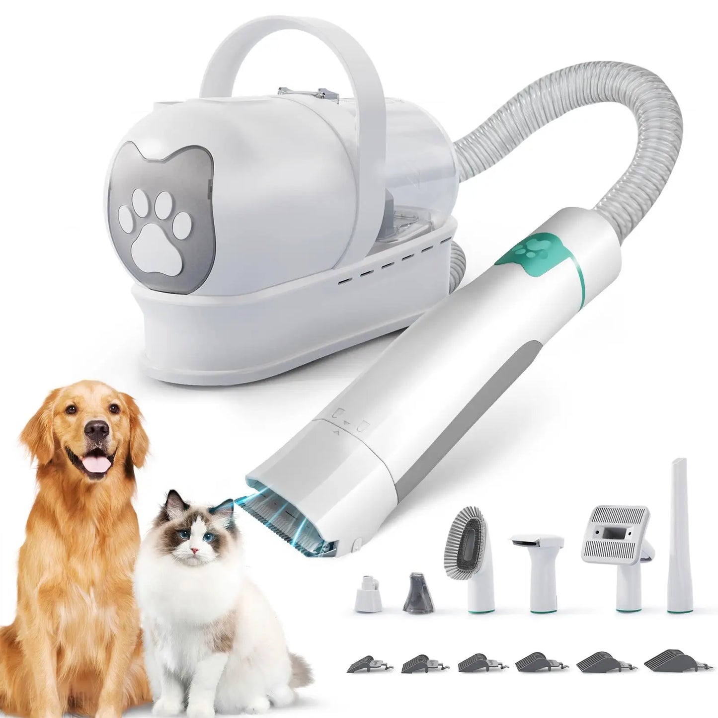 Dog Grooming Vacuum Kit 7 In 1 For Shedding With Deshedding Mitts