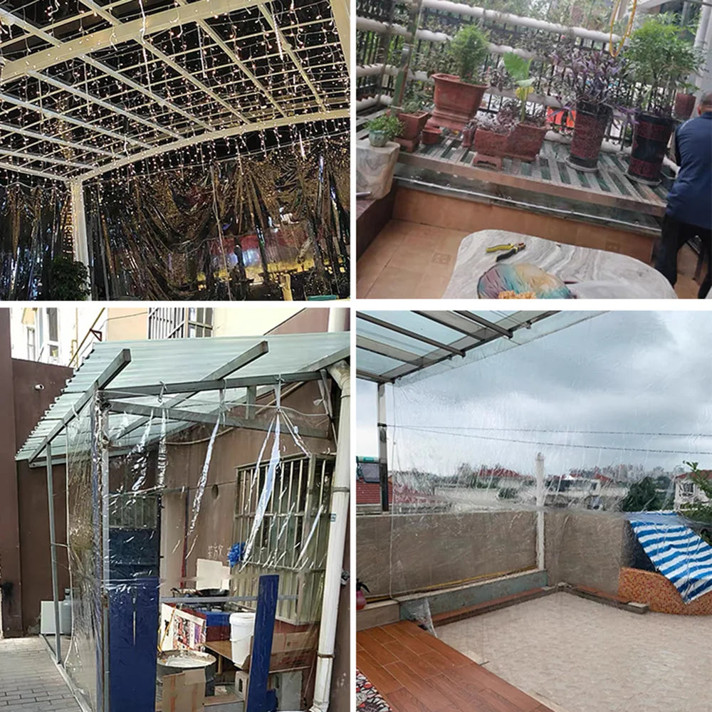 Transparent Waterproof PVC Tarpaulin With Eyelets For Greenhouse And Garden