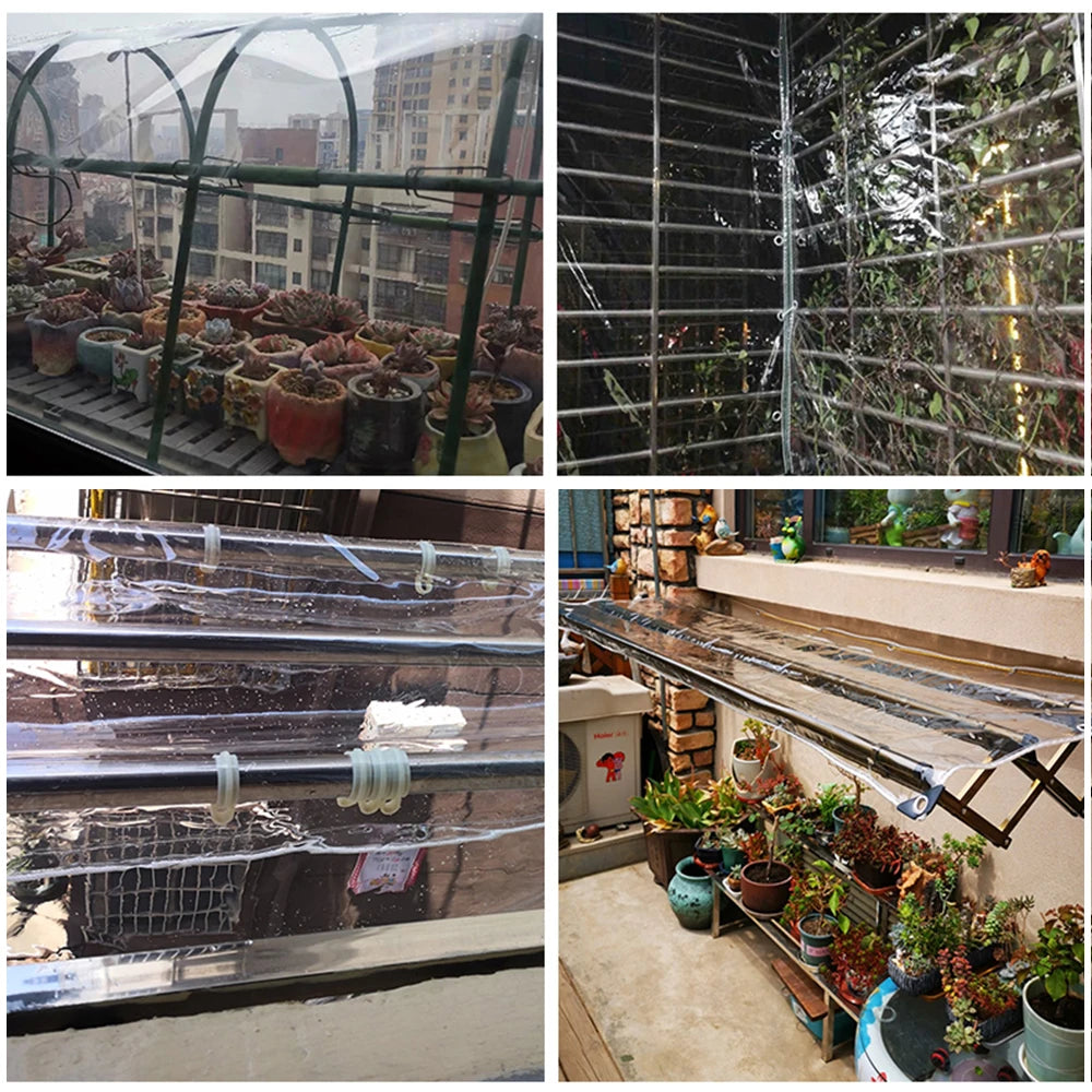 Transparent Waterproof PVC Tarpaulin With Eyelets For Greenhouse And Garden