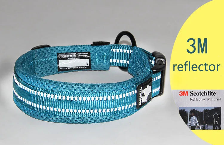 TRUELOVE Adjustable Nylon Dog Collar With Reflective Padded Design