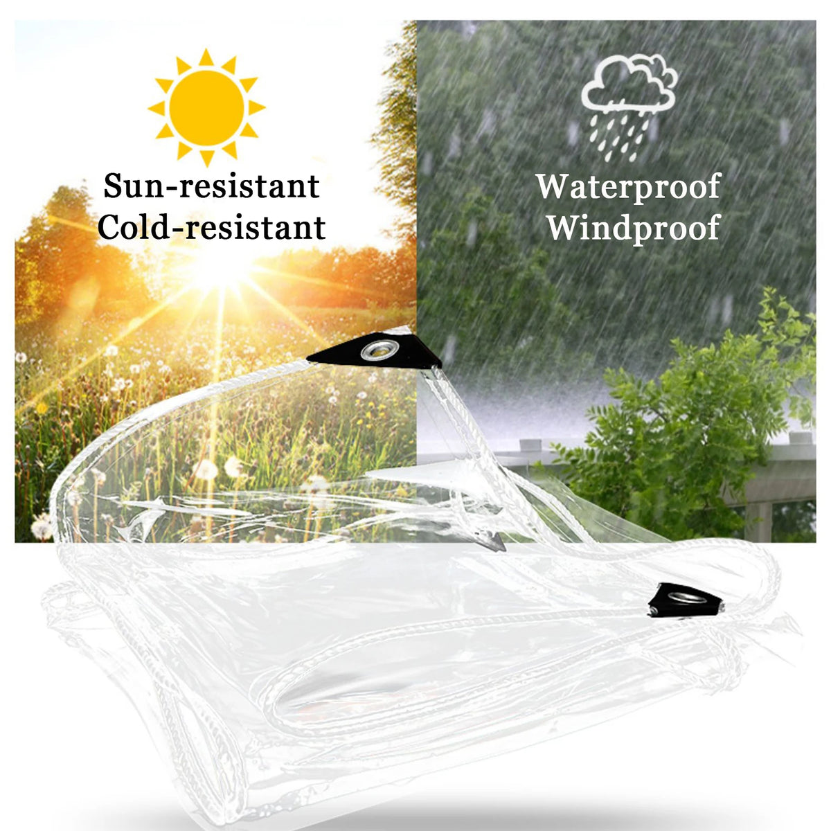 Waterproof PVC Tarpaulin With Eyelets for Garden Furniture and Greenhouses