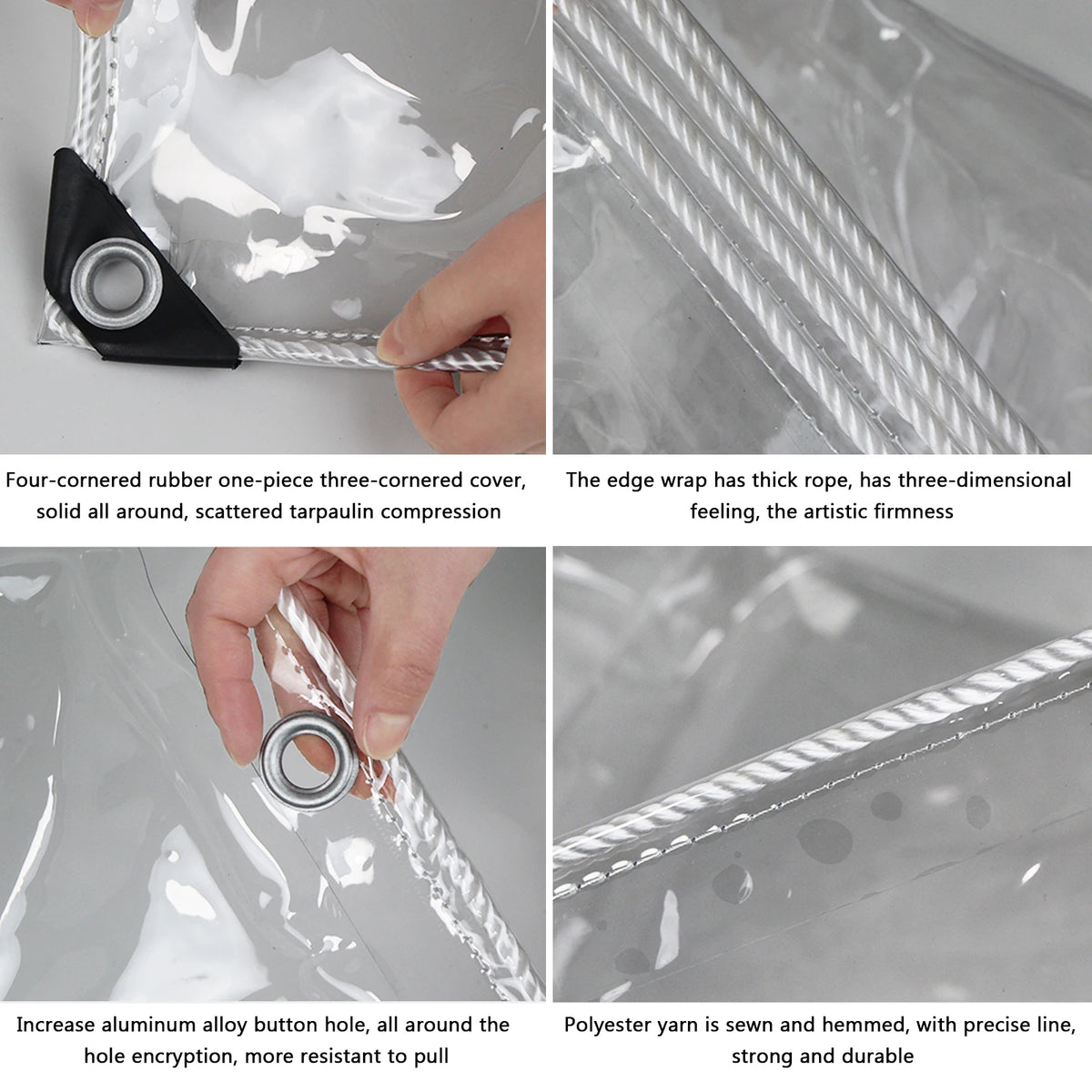 Transparent Waterproof PVC Tarpaulin With Eyelets For Greenhouse And Garden