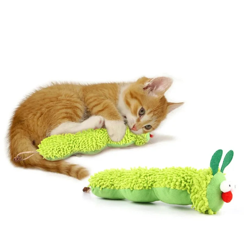 Caterpillar Cat Chew Toy With Catnip Silvervine Dental Health