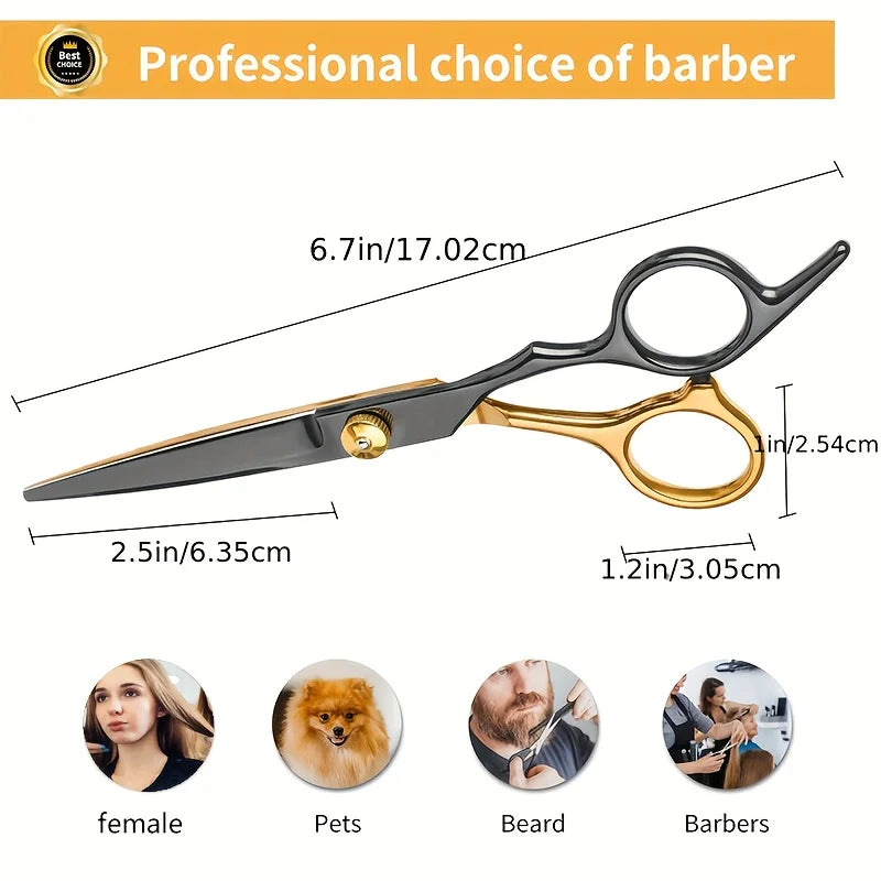 Stainless Steel Hair Cutting Scissors Kit With Thinning Shears