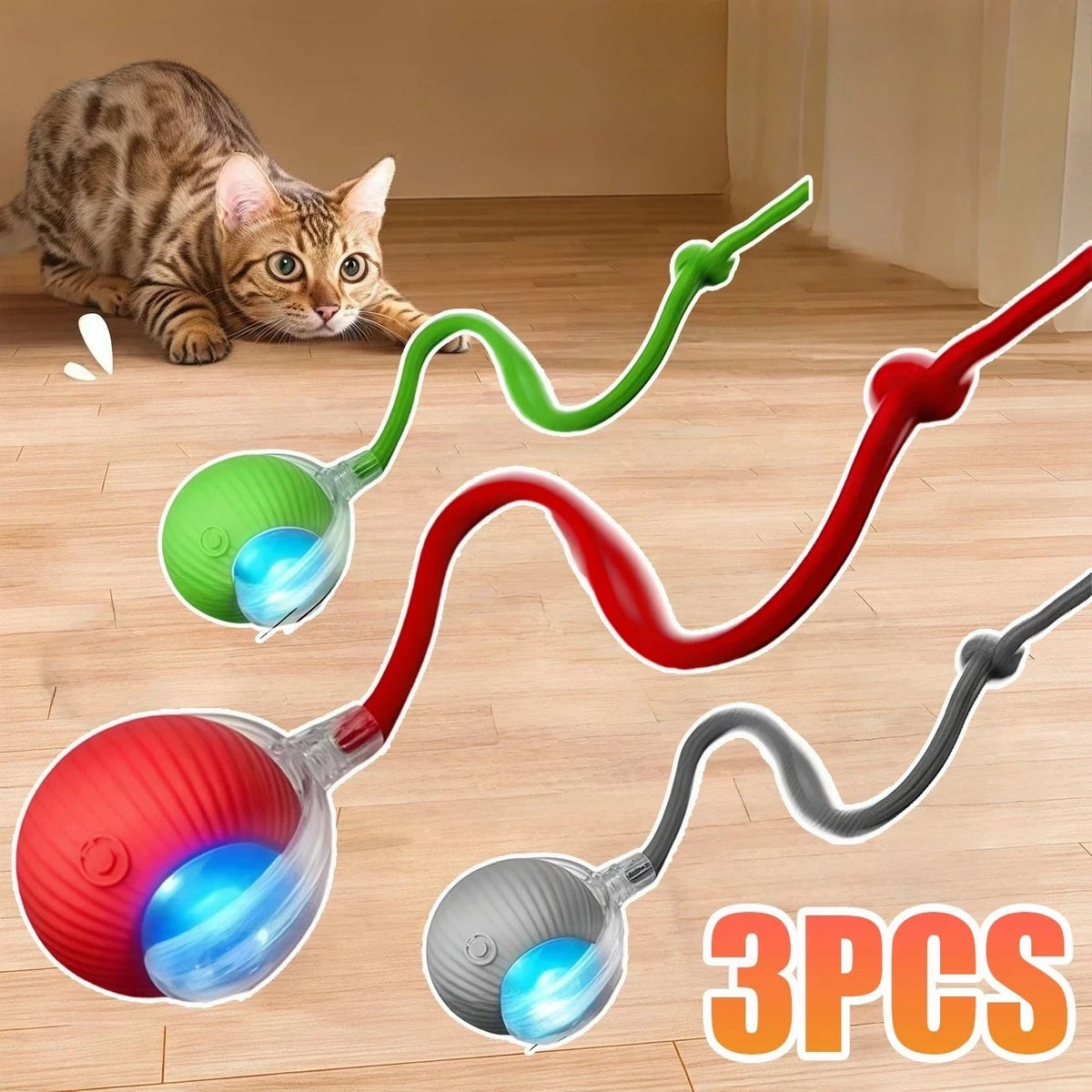 Automatic Rechargeable Rolling Ball Interactive Cat Toy