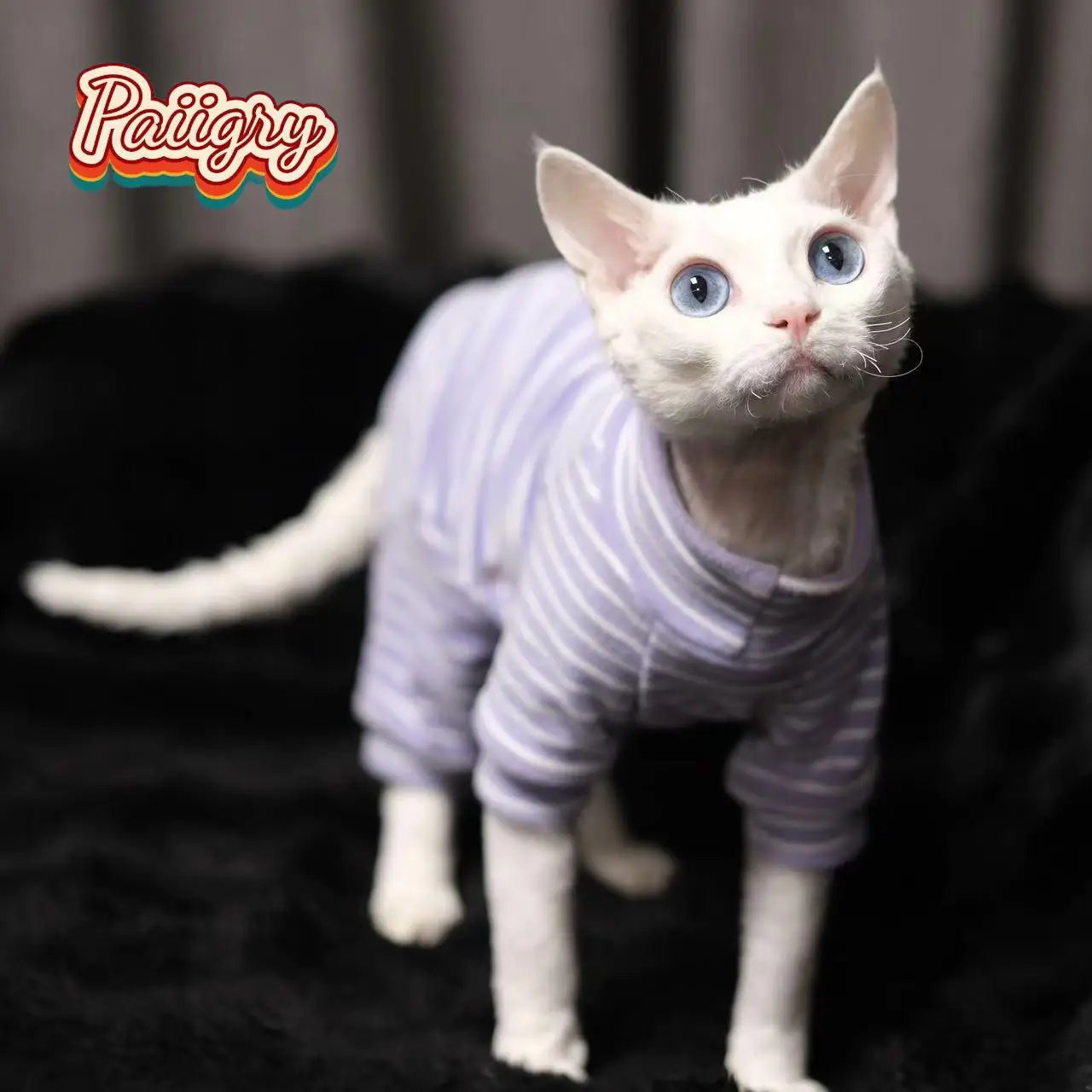 Sphynx Hairless Cat Vests Striped Fashion Pet Clothing