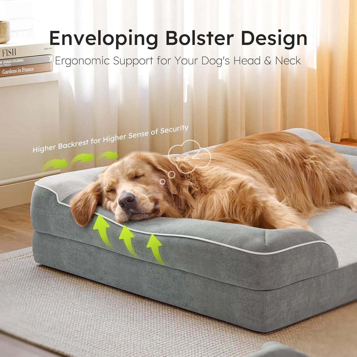 Orthopedic Dog Bed With Cooling Gel Memory Foam And Removable Cover