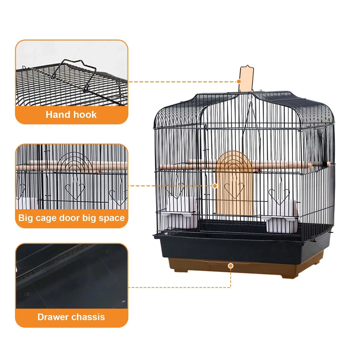 HiMISSCN Travel Bird Cage Portable With Handle And Perches