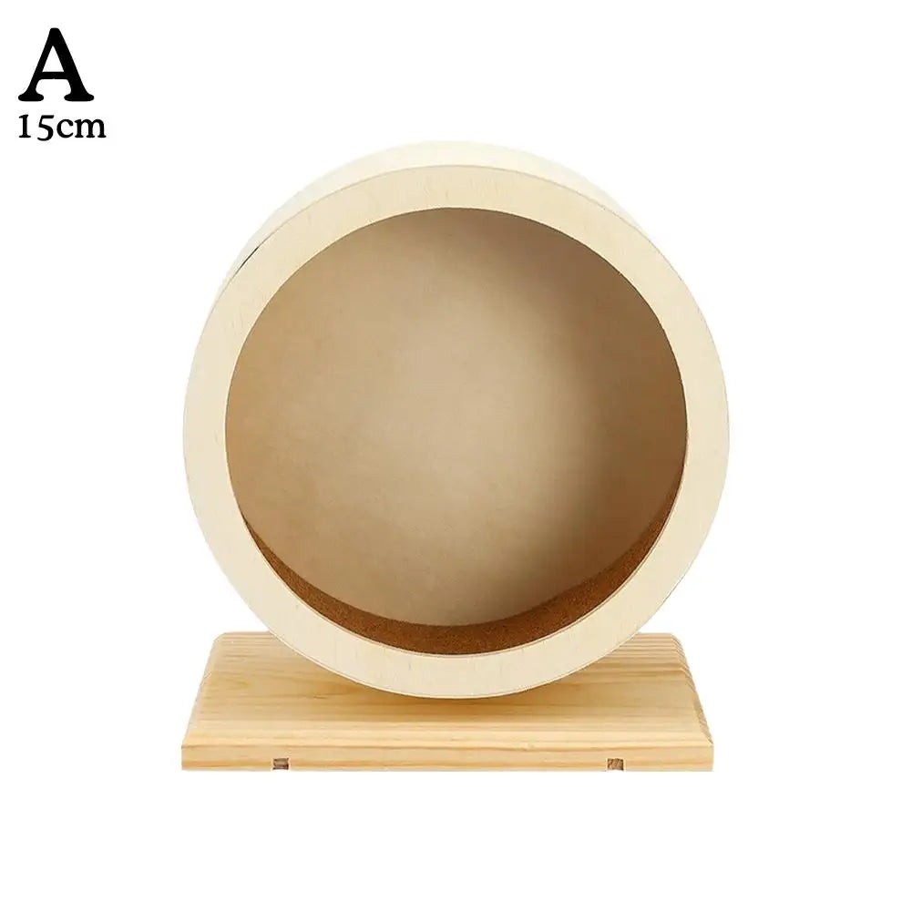 Wooden Hamster Running Wheel With Cork Pad And Bracket