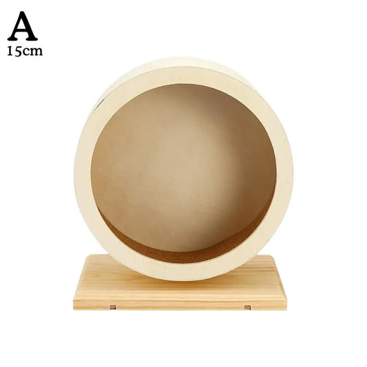 Wooden Hamster Running Wheel With Cork Pad And Bracket