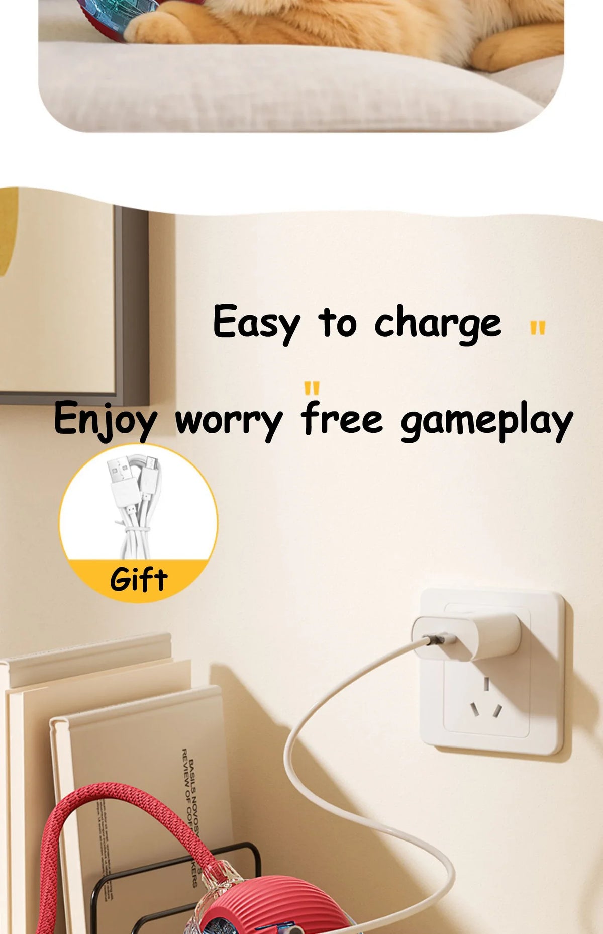 Automatic Rechargeable Rolling Ball Interactive Cat Toy