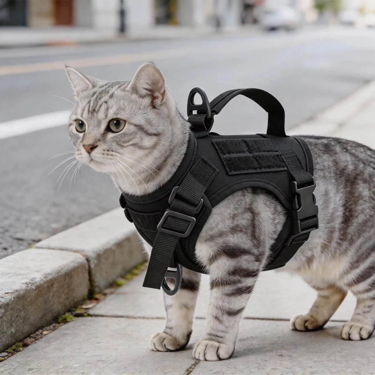PETRAVEL Tactical Cat Harness Vest and Leash Set for Walking