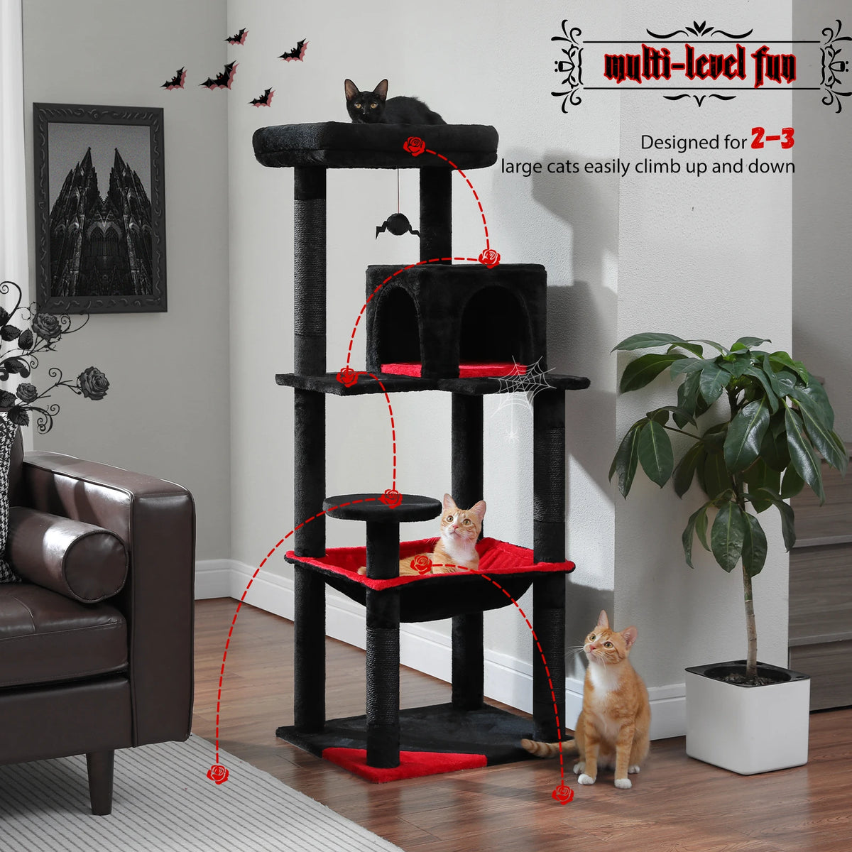 Pawz Road 5 Level Cat Tower For Large Cats Sisal Scratcher
