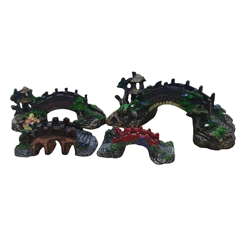 Resin Bridge Aquarium Ornament For Fish Tank Decoration