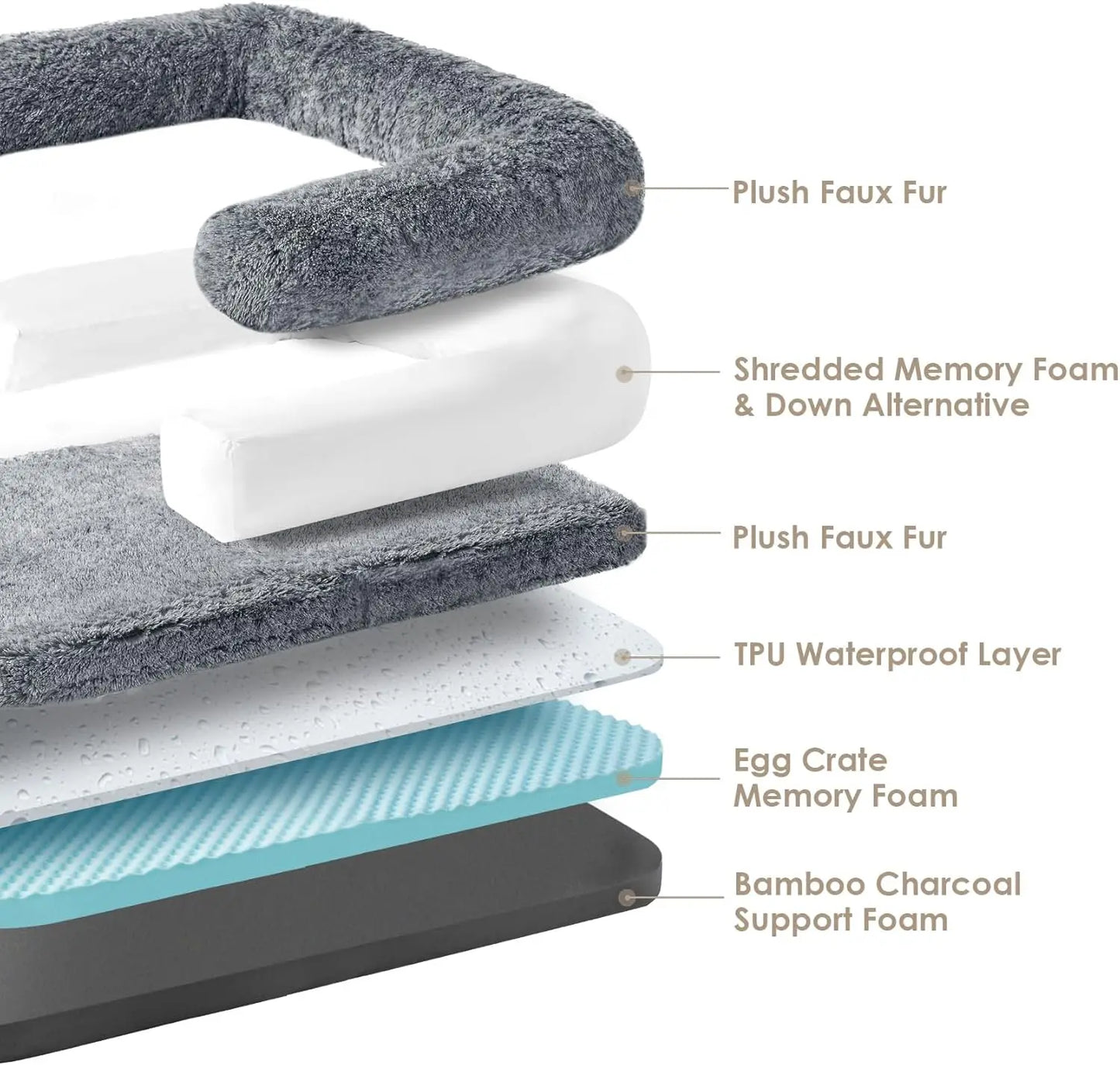 Foldable Orthopedic Memory Foam Pet Bed For Adults Waterproof Cover