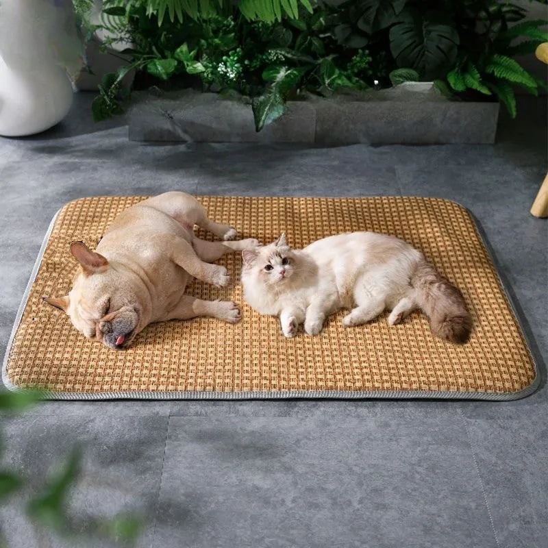 Dog Cooling Mat For Pets Bamboo Bed Ice Pad Comfort