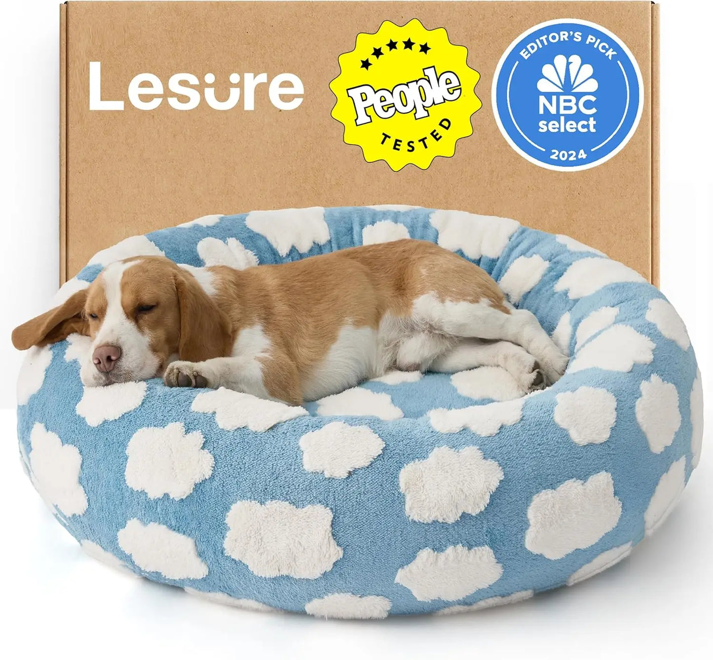 Donut Cat Bed Indoor Calming Plush With Anti Slip Bottom