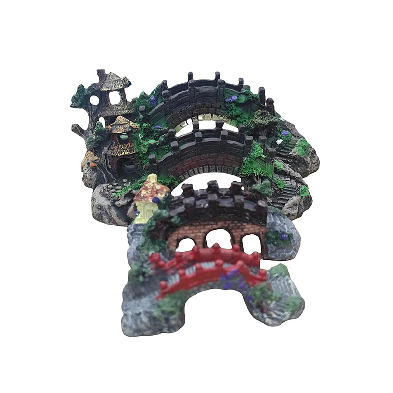 Resin Bridge Aquarium Ornament For Fish Tank Decoration