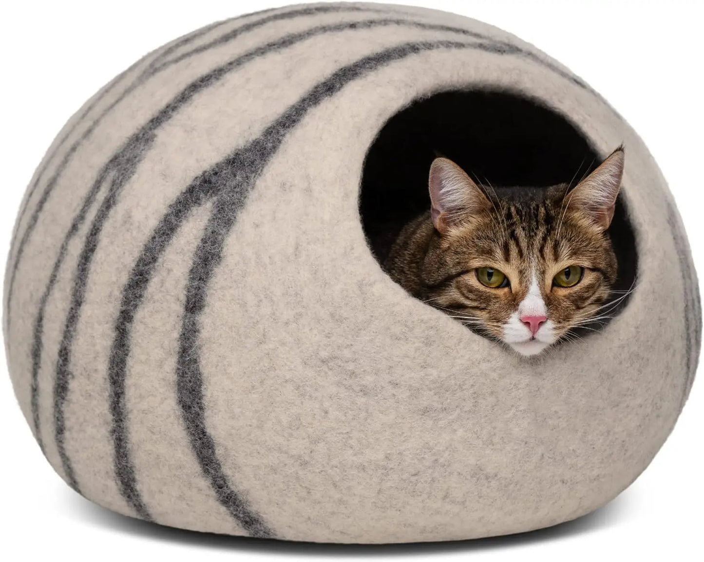 Cat Cave Premium Felt Cat Bed Indoor Cats Merino Wool