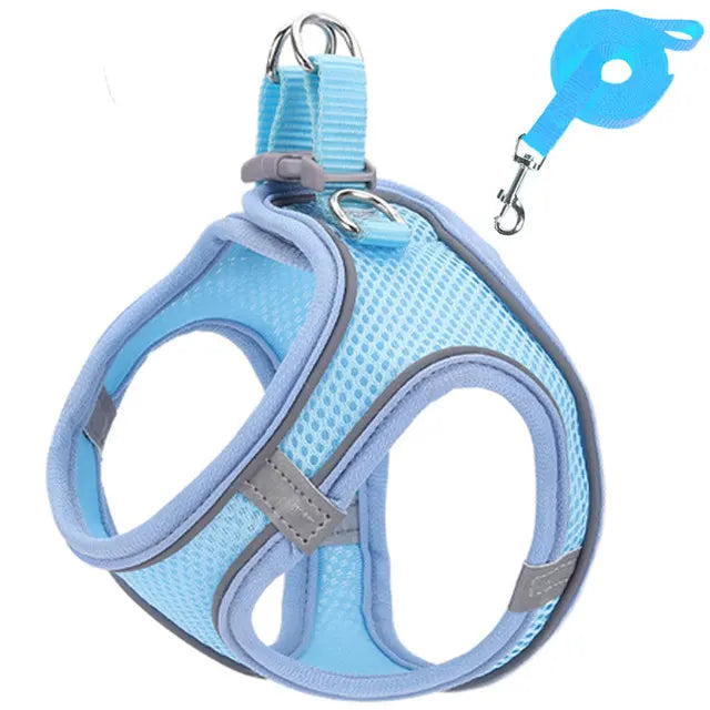 Reflective Cat Harness And Leash Set Adjustable For Cats