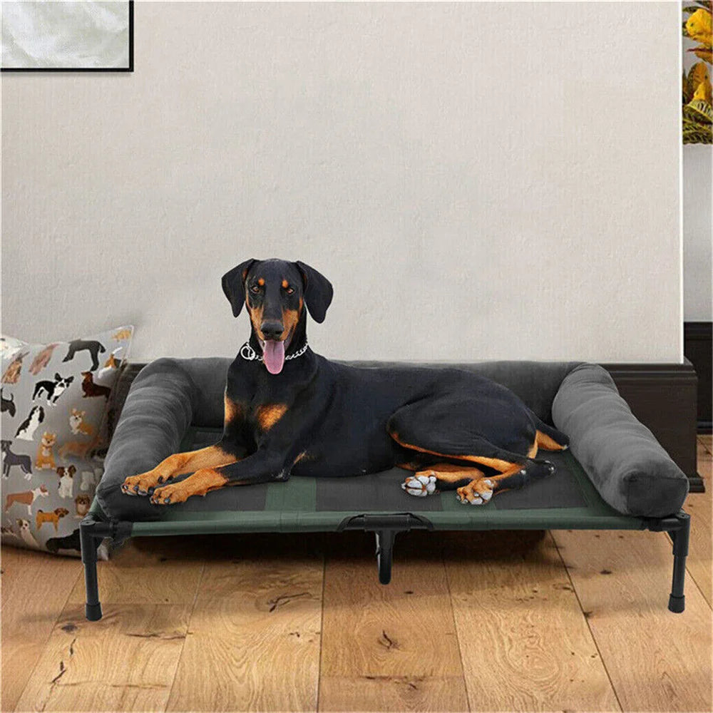 BORWART Outdoor Raised Dog Bed With Cooling Breathable Mat