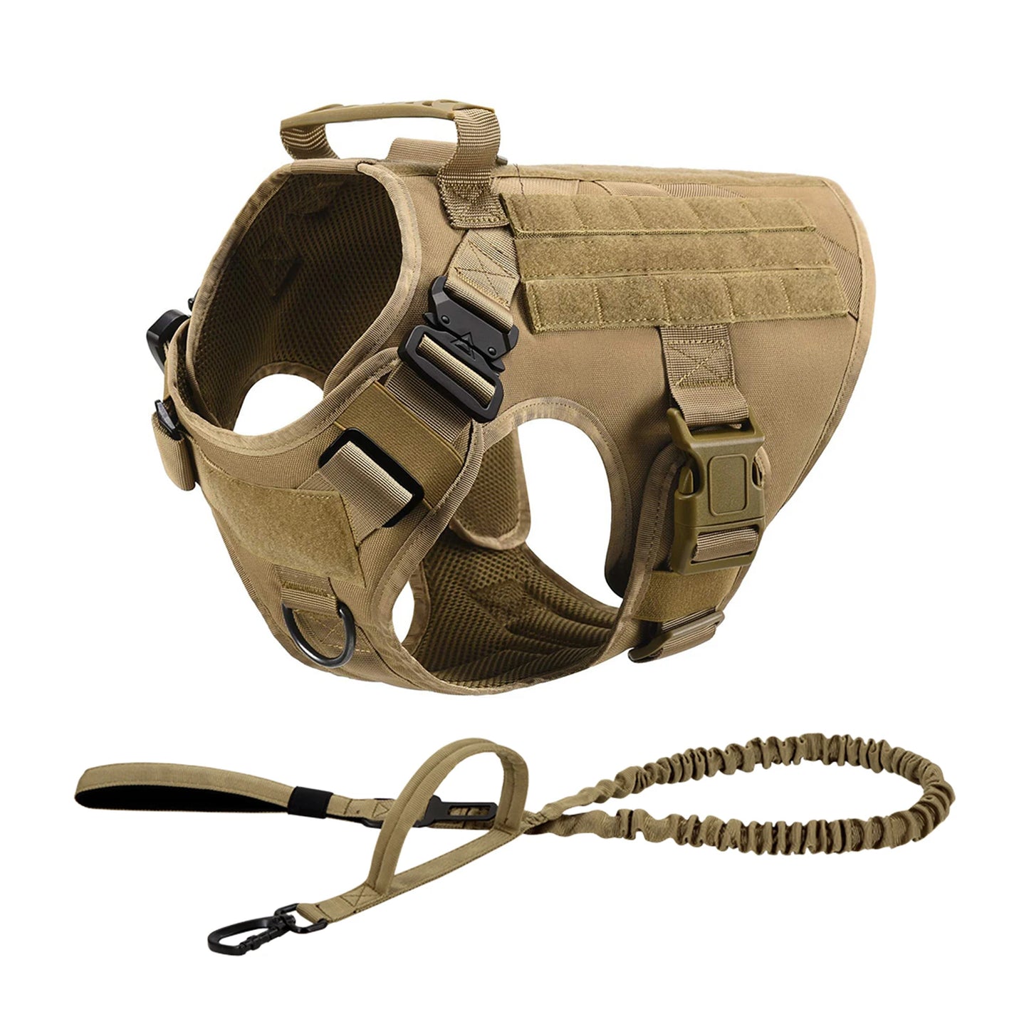 Tactical Dog Harness Vest With Molle Pouches For Training