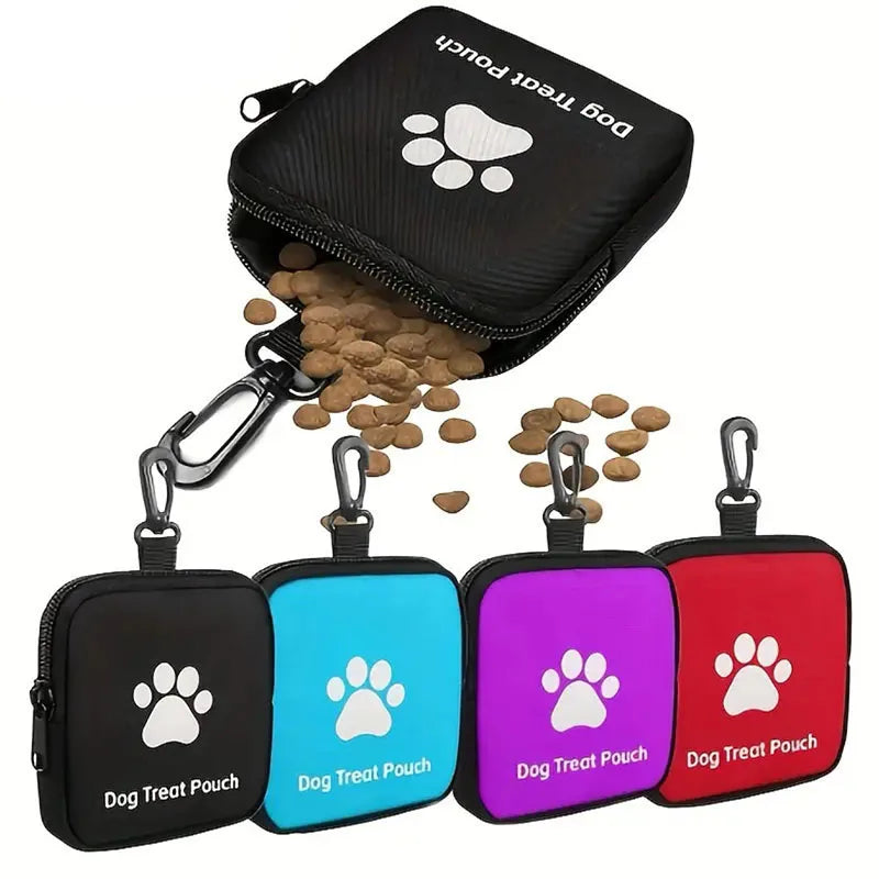 Portable Dog Treat Bag With Zippered Pocket For Outdoor Training