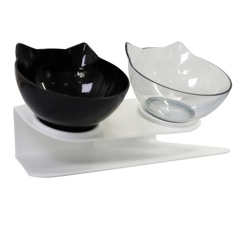Non Slip Double Cat Bowl With Stand Feeding Water Bowl