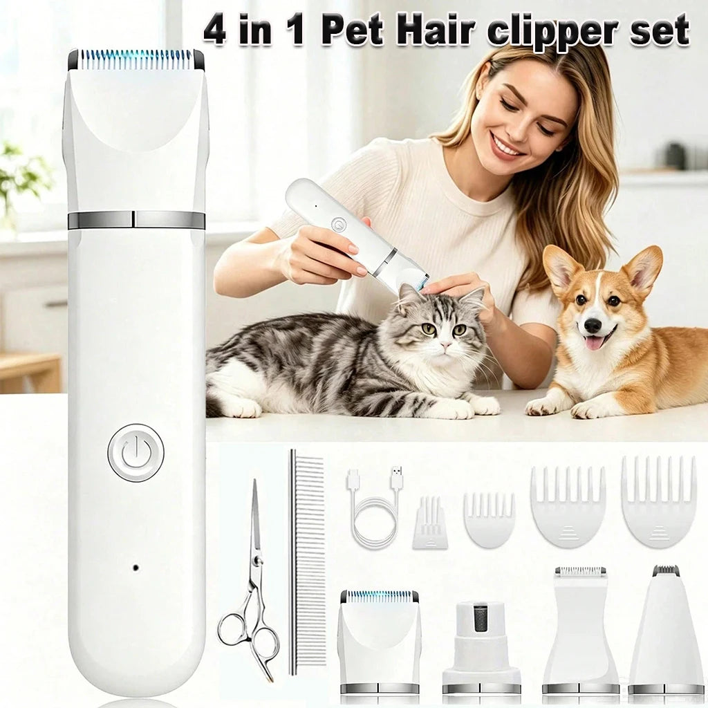 SHUYU 4-In-1 Pet Hair Clipper For Dogs Cats Pro Grooming