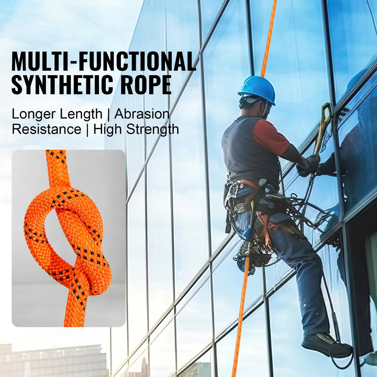 SucceBuy 48 Strand Polyester Utility Rope for Camping and Rescue