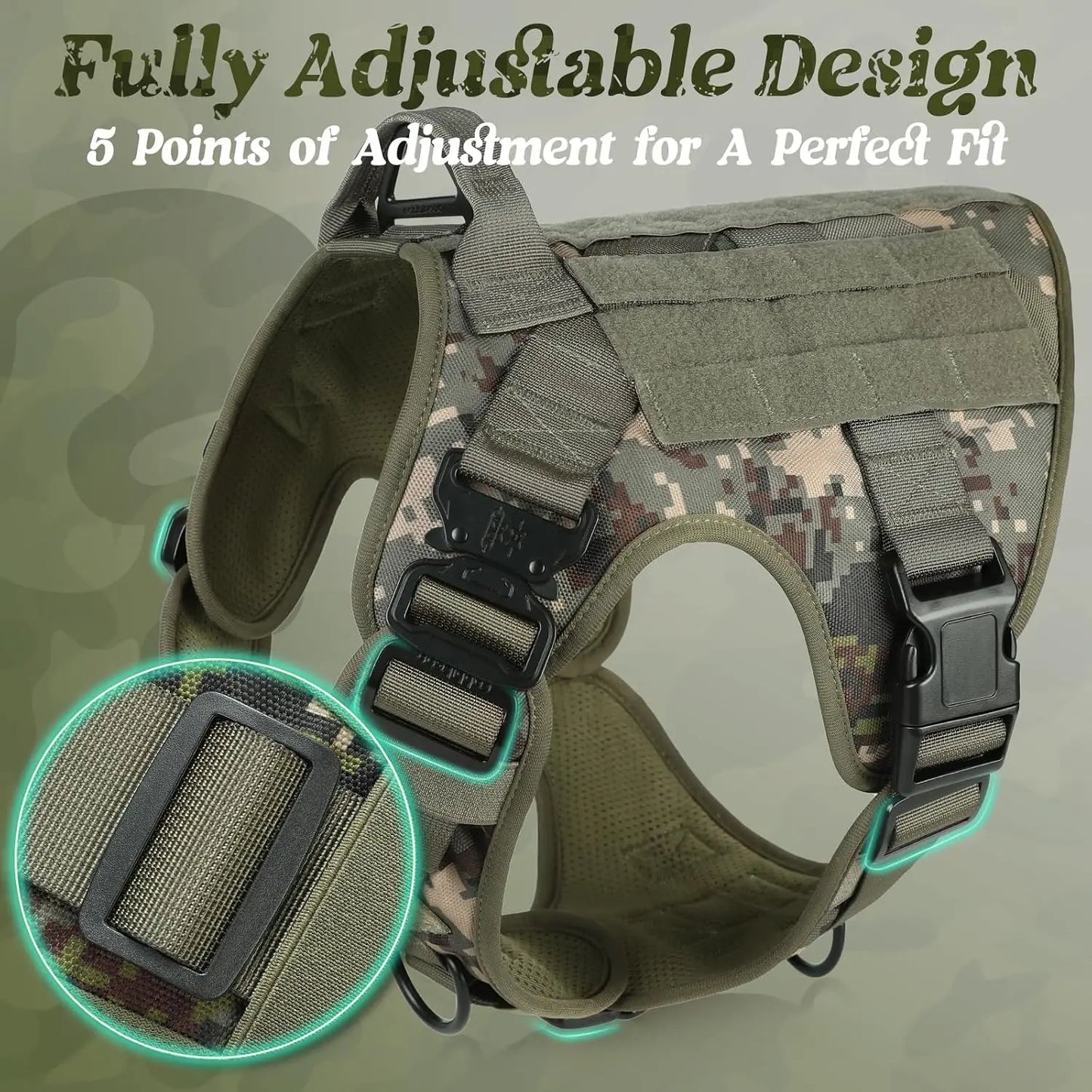 Tactical Dog Harness No Pull Vest For Training And Walking With Handle