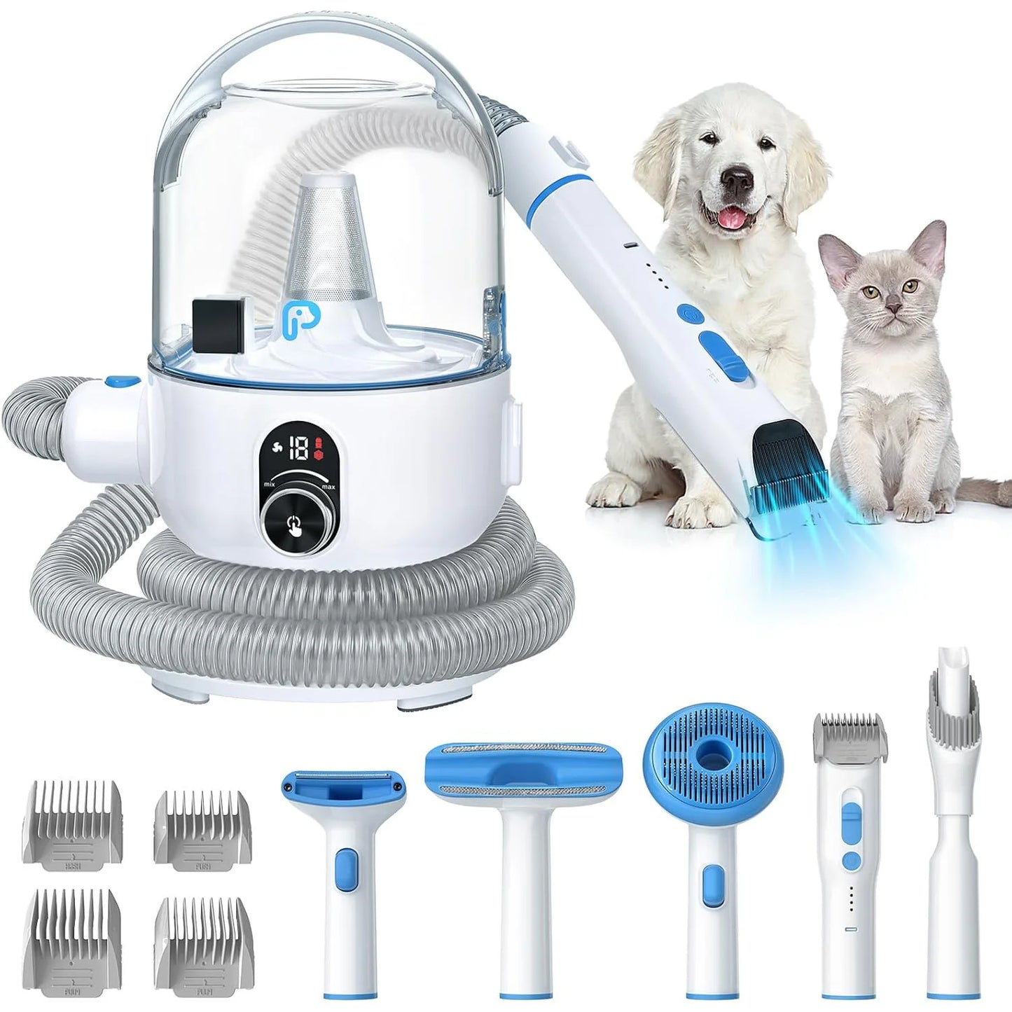 HiMISS Pet Grooming Kit With 2L Vacuum And Grooming Tools