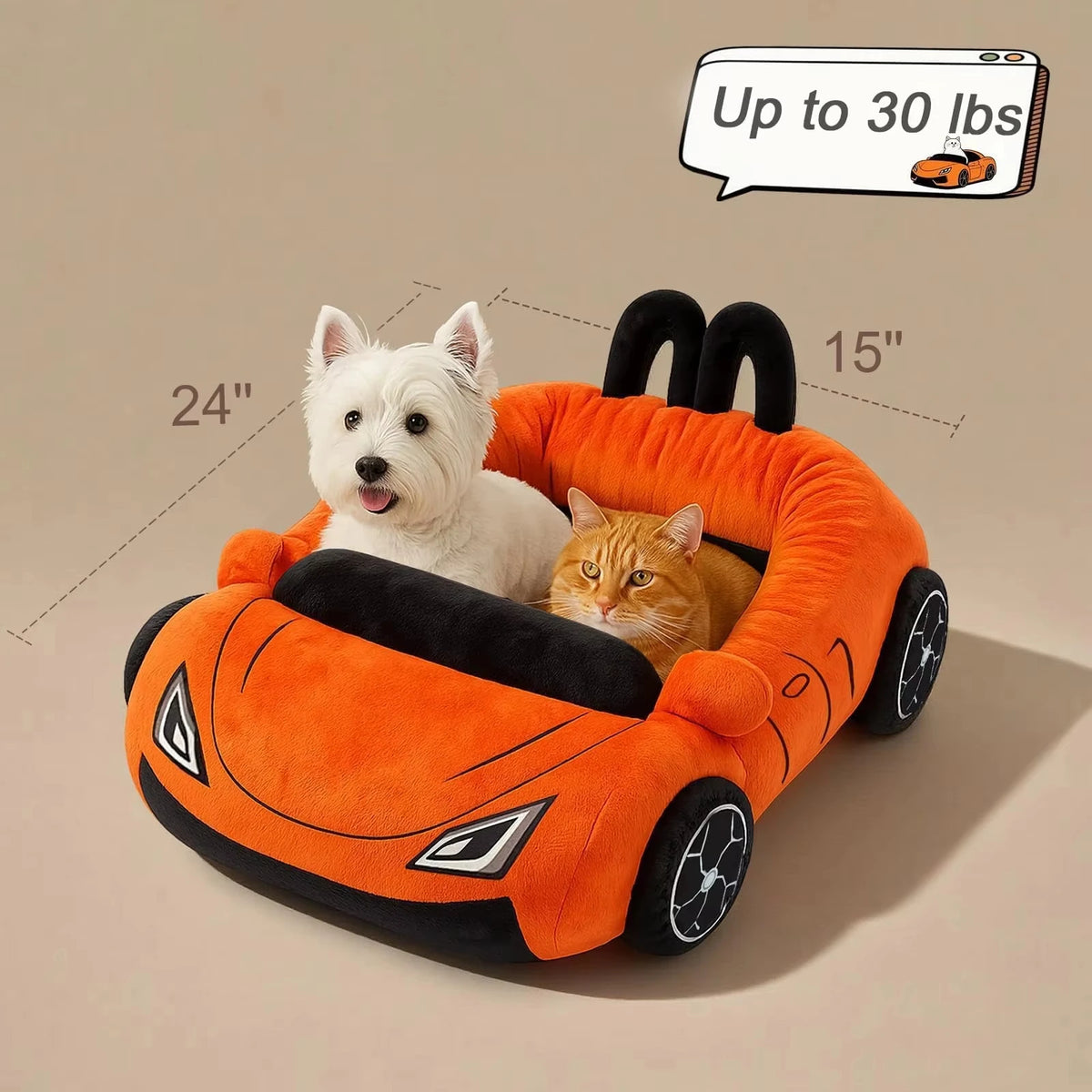 CWV Supercar Cat Bed With Soft Washable Coral Fleece Pillow