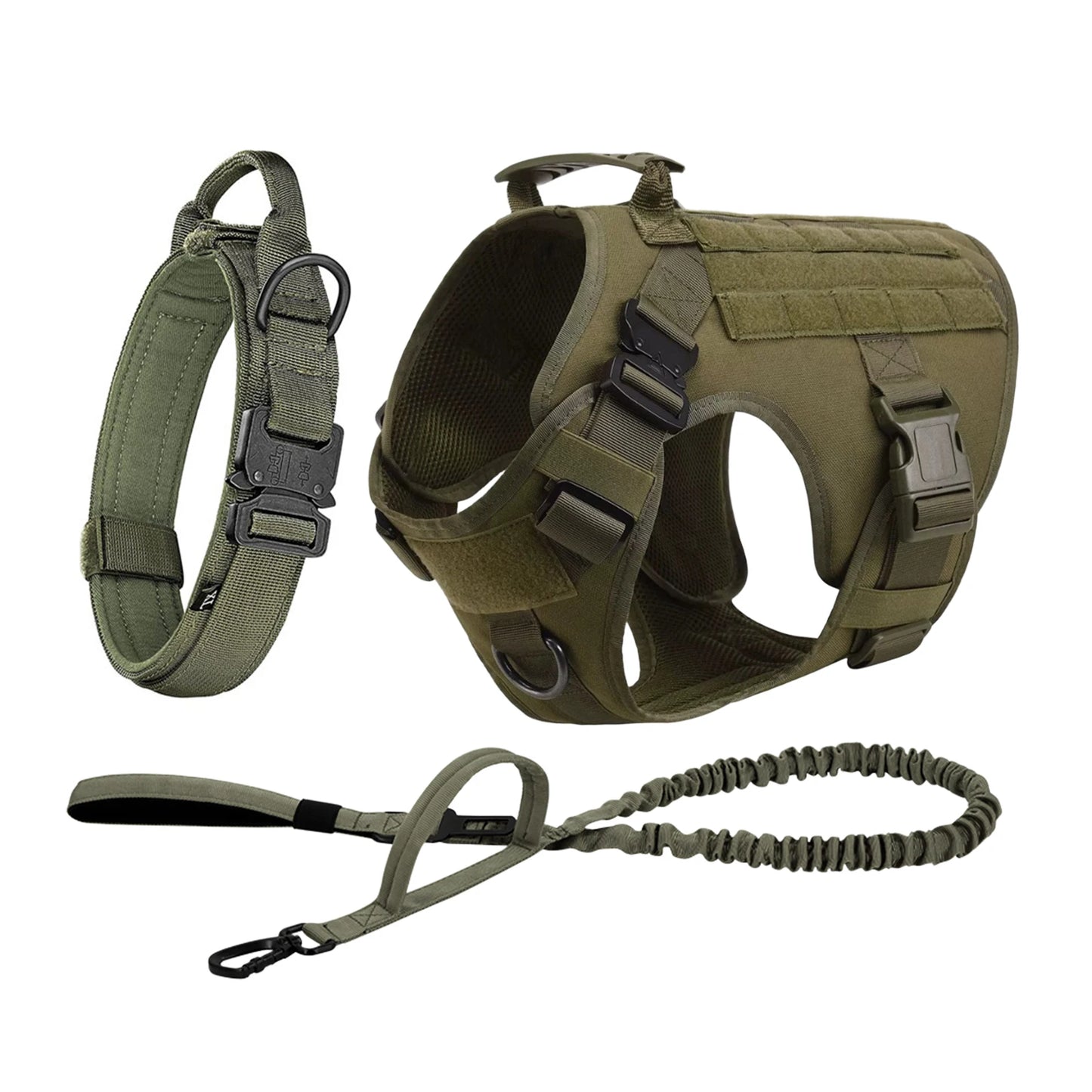 Tactical Dog Harness With Molle Pouches For Durable Nylon